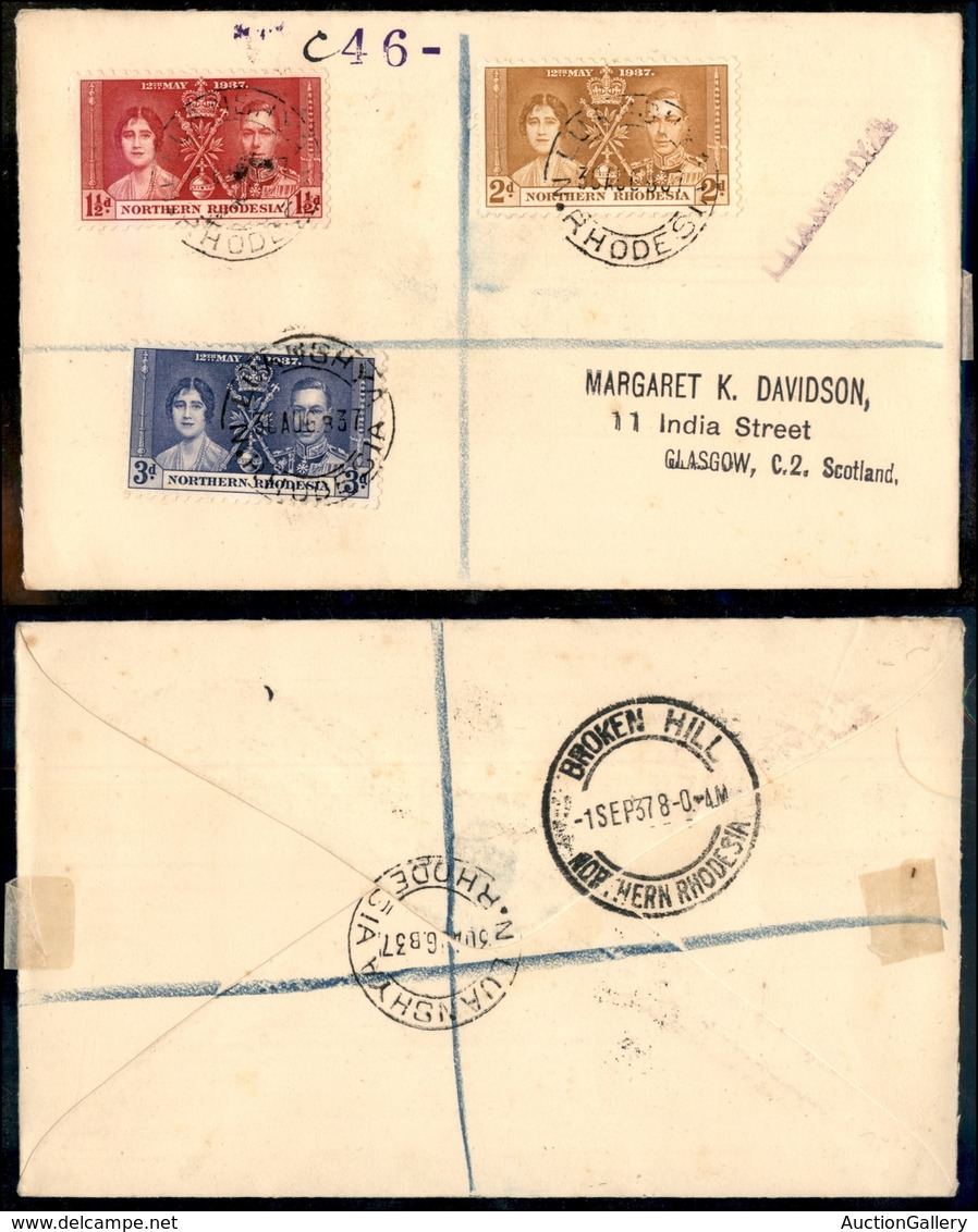 24235 ESTERO - COLONIE INGLESI - Northern Rhodesia - Nozze 1937 – Raccomandata Da Luanshya Del 30.8.37 - Sonstige & Ohne Zuordnung