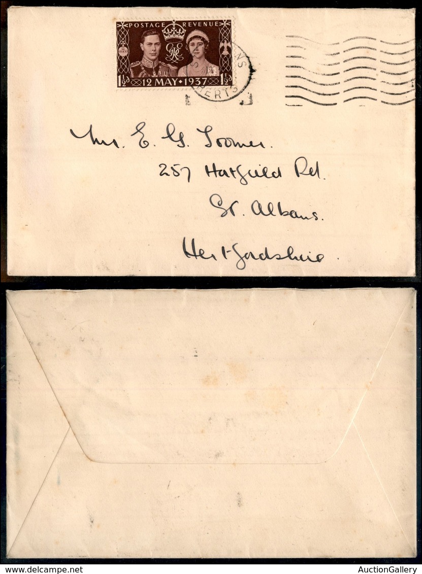 24243 ESTERO - COLONIE INGLESI - Somaliland - 1 E ½ Pence Nozze 1937 Su Busta Da St. Albans Del 12.5.37 - Autres & Non Classés