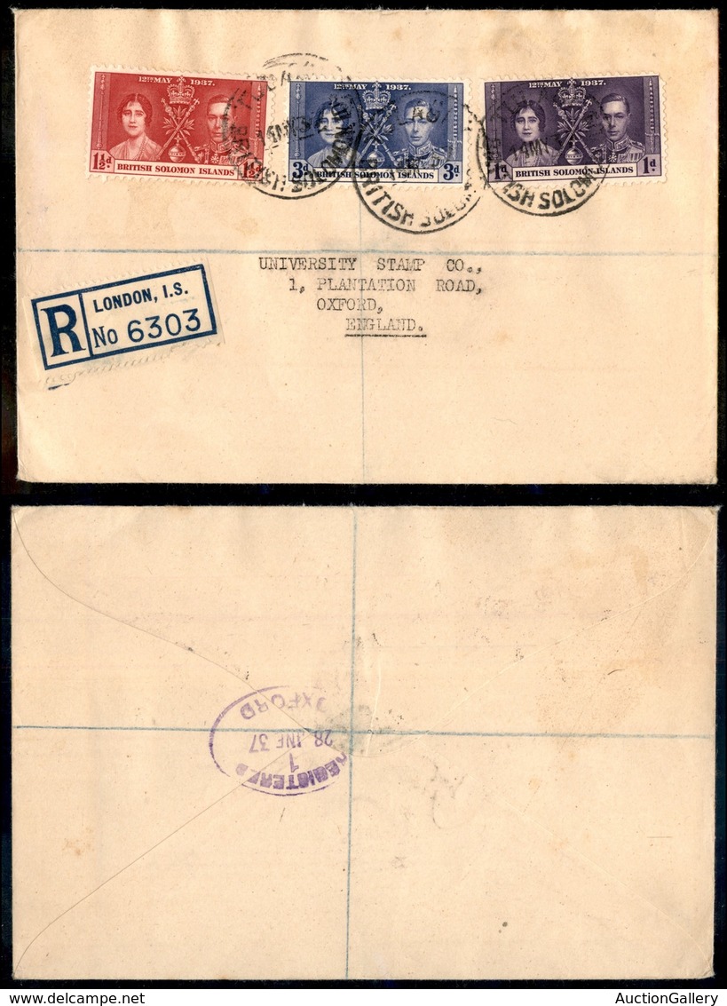 24247 ESTERO - COLONIE INGLESI - British Solomon Island - Nozze 1937 – Raccomandata Per Oxford Del 14.5.37 - Autres & Non Classés