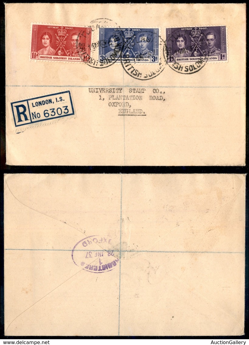 24247 ESTERO - COLONIE INGLESI - British Solomon Island - Nozze 1937 – Raccomandata Per Oxford Del 14.5.37 - Sonstige & Ohne Zuordnung