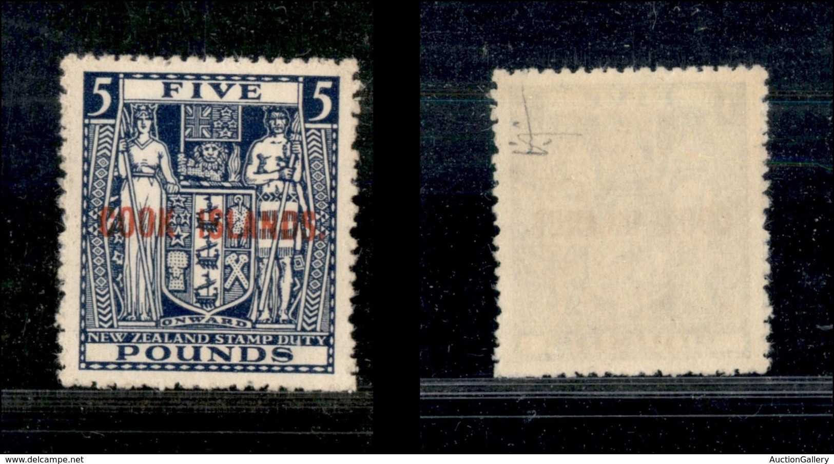 24252 ESTERO - COOK ISLAND - 1950 – 5 Pound Fiscale (89) – Nuovo Senza Gomma – Cert. Alfani - Sonstige & Ohne Zuordnung