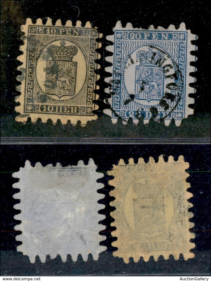 24293 ESTERO - FINLANDIA - 1866 - 10 Penny (7C) + 20 Penny (8C) - Difetti - Da Esaminare - Autres & Non Classés