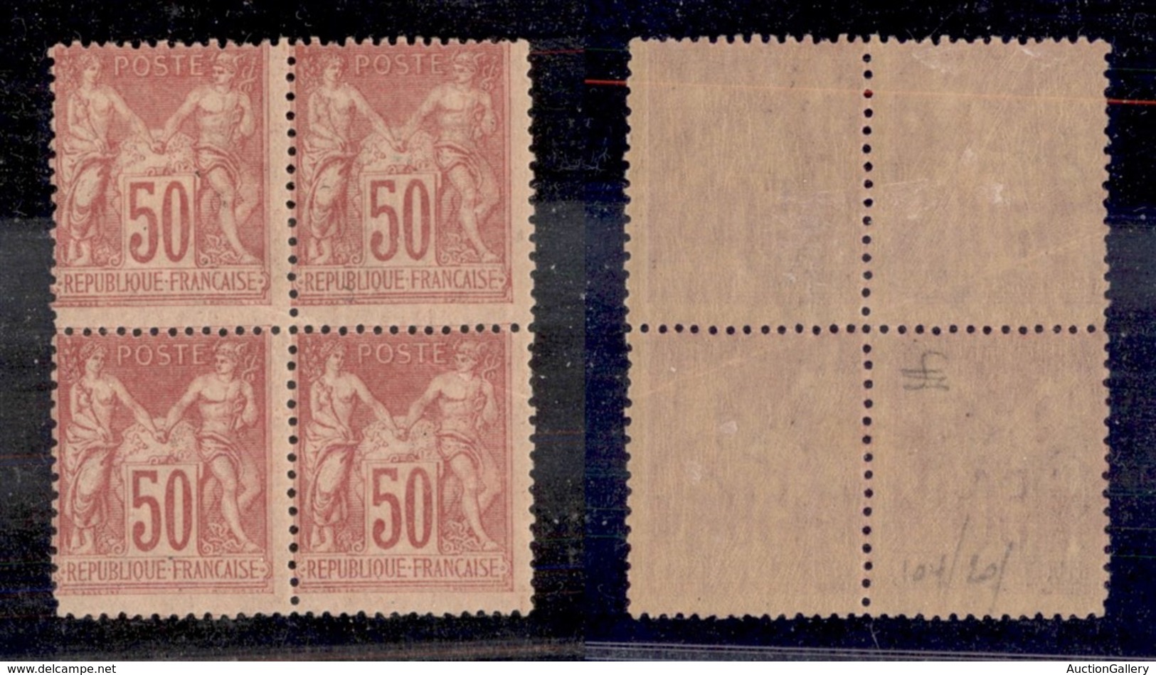 24320 ESTERO - FRANCIA - 1886 – 50 Cent (81 – Primo Tipo) – Quartina (1.000+) - Sonstige & Ohne Zuordnung