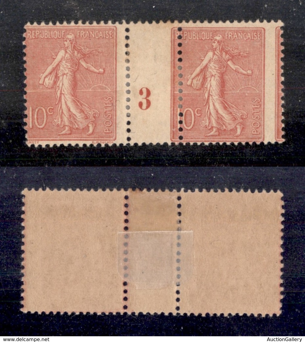 24329 ESTERO - FRANCIA - 1903 – Coppia 10 Cent (129) Con Dentellatura Verticale Spostata Sull'interspazio E Numero Di Ta - Sonstige & Ohne Zuordnung