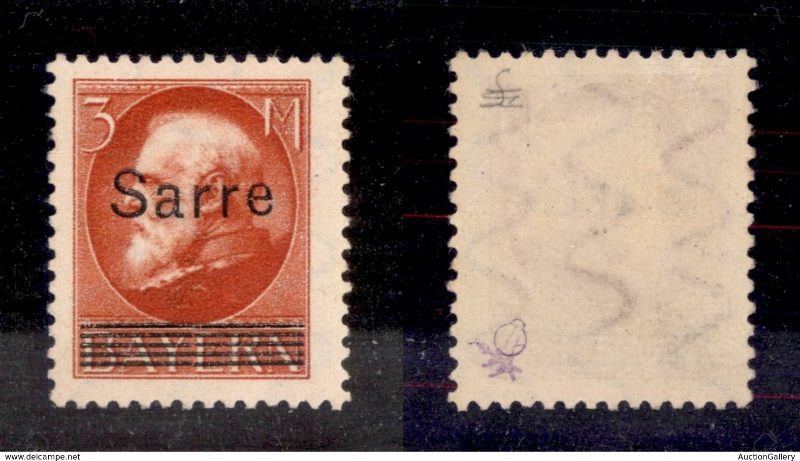 24477 ESTERO - GERMANIA - Sarre – 1920 – 3 Marchi Rosso (Unif. 29) – Gomma Integra (320) - Autres & Non Classés
