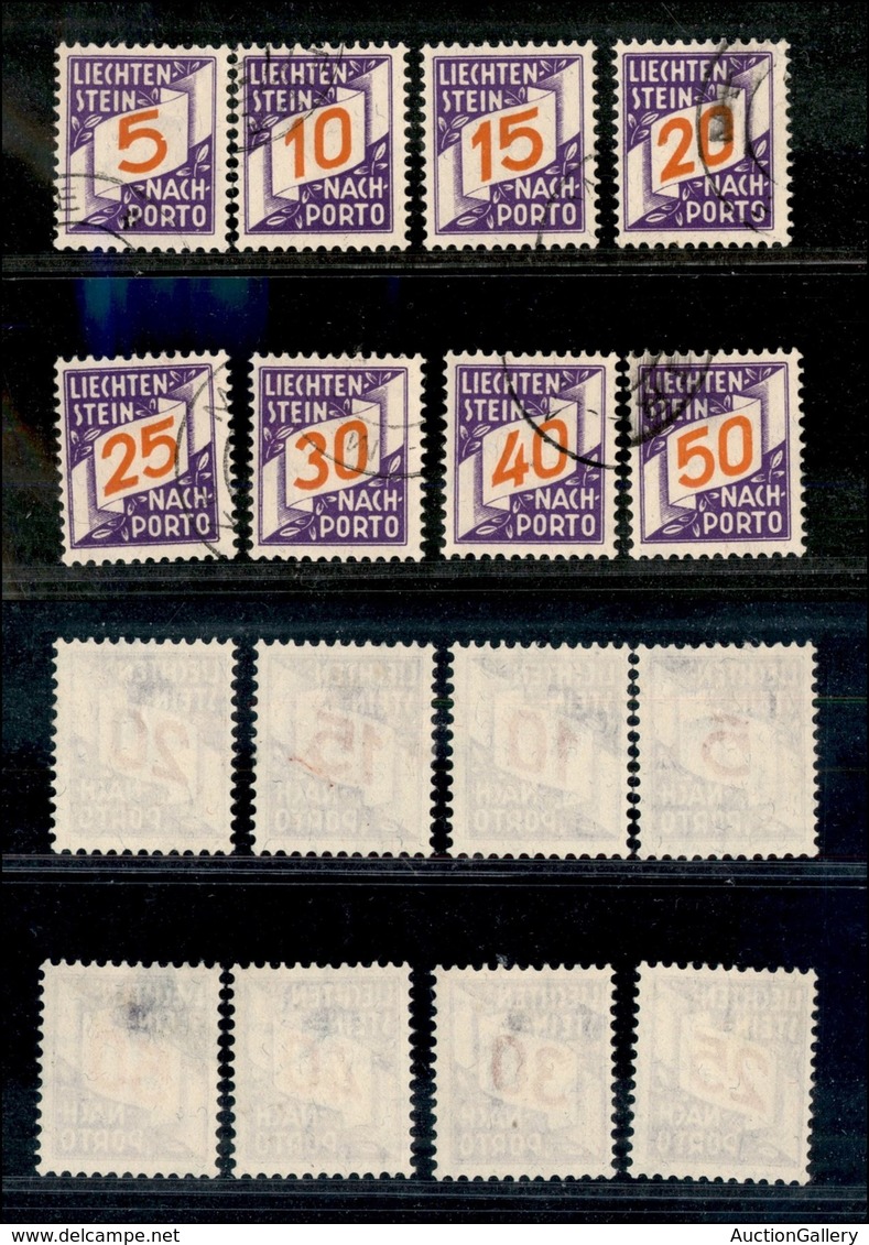 24728 ESTERO - LIECHTENSTEIN - 1928 - Segnatasse (13/20) - Serie Completa Di 8 Valori - Usati (100) - Autres & Non Classés