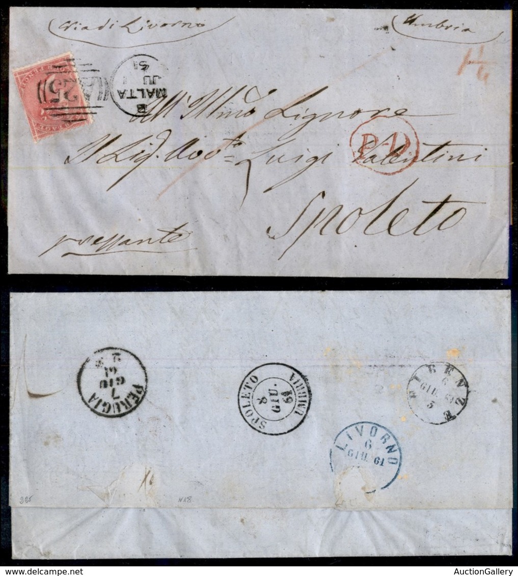 24765 ESTERO - MALTA -  4 Pence (13 Gran Bretagna) - Lettera Per Spoleto Del 1.6.61 - Autres & Non Classés