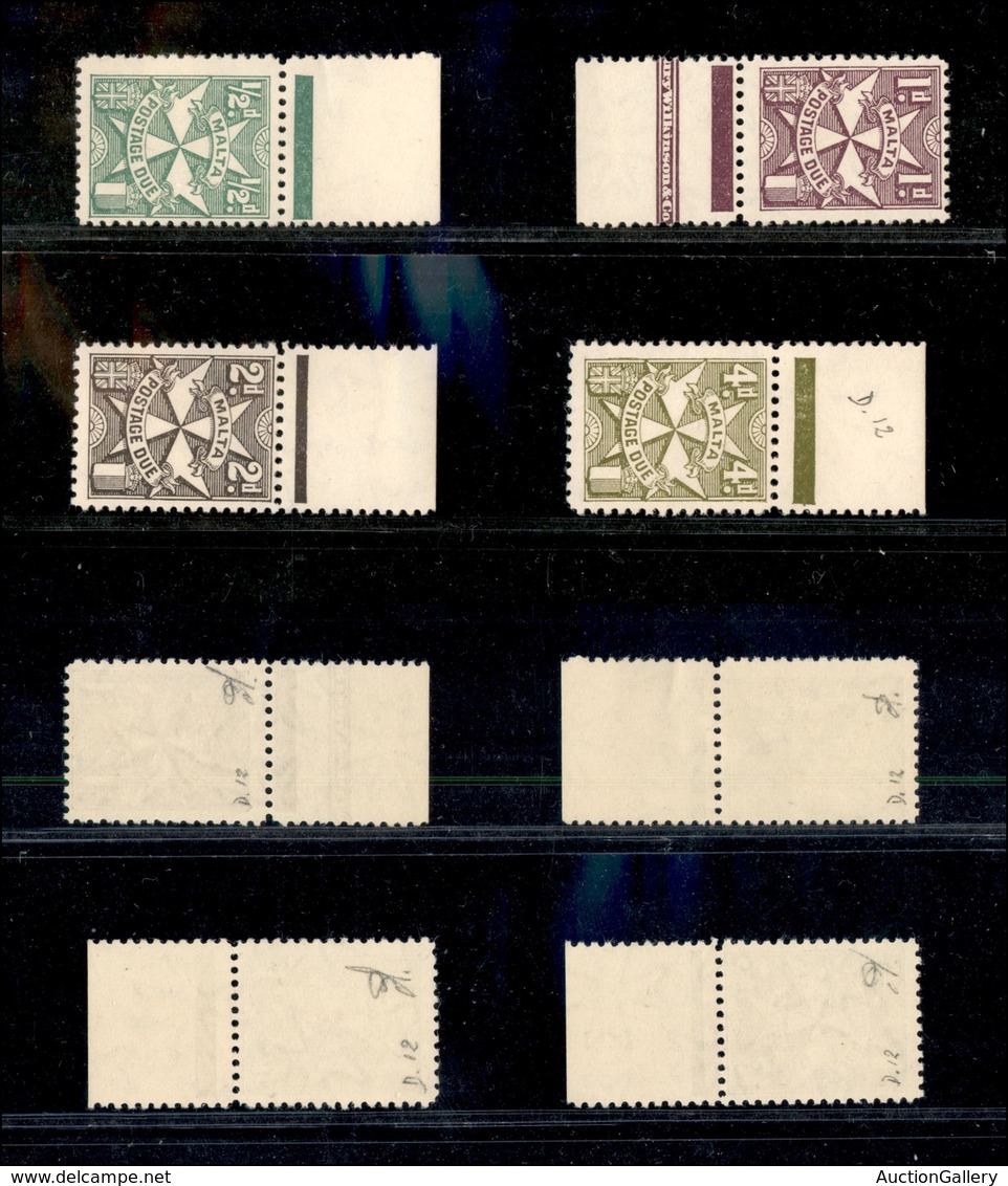 24769 ESTERO - MALTA - 18953 – Segnatasse (Mich. 28A/34A) Dent 12 – Serie Completa – Bordo Foglio – Gomma Integra - Autres & Non Classés