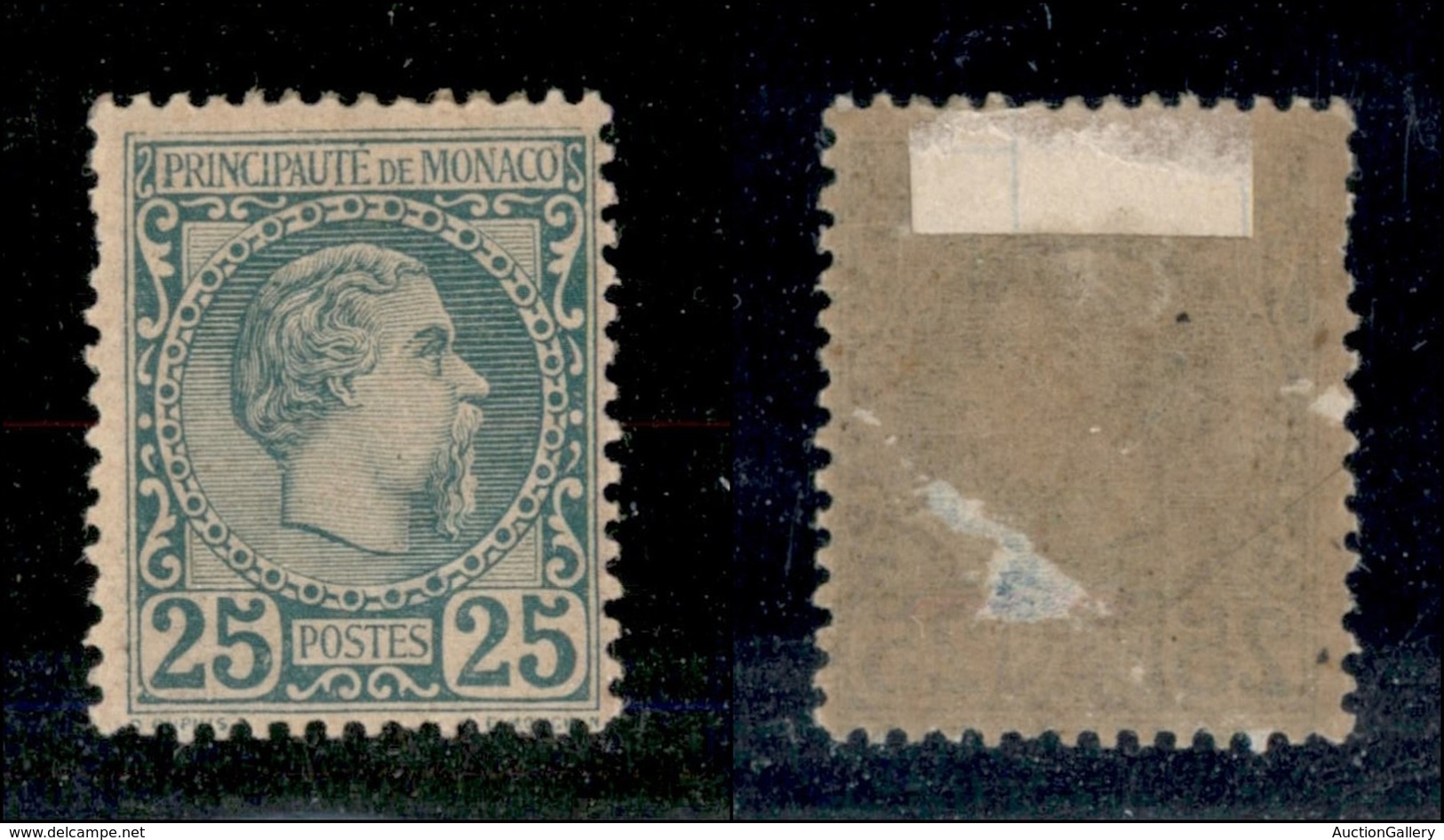 24776 ESTERO - MONACO - 1885 - 25 Cent Carlo III (6) - Nuovo Con Gomma - Assottigliato (750) - Sonstige & Ohne Zuordnung