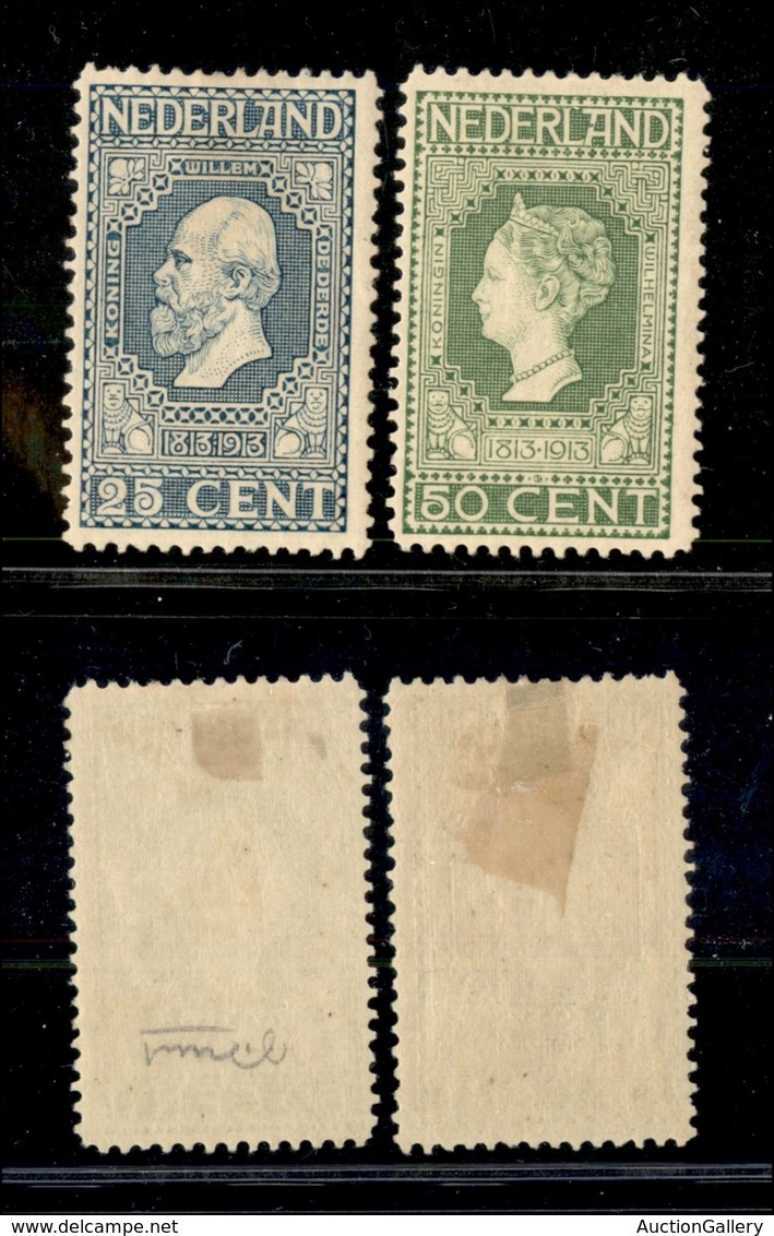 24795 ESTERO - OLANDA - 1913 - 25 Cent + 50 Cent 100° Indipendenza (87A/88B) - 2 Valori Della Serie - Nuovi Con Gomma (5 - Autres & Non Classés