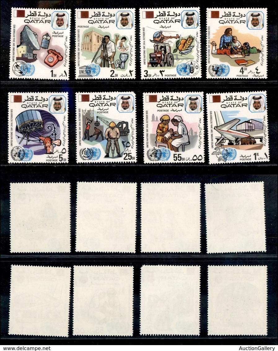 24827 ESTERO - QATAR - 1972 - UN Day (520/527) - Serie Completa Di 8 Valori - Gomma Integra (35) - Sonstige & Ohne Zuordnung