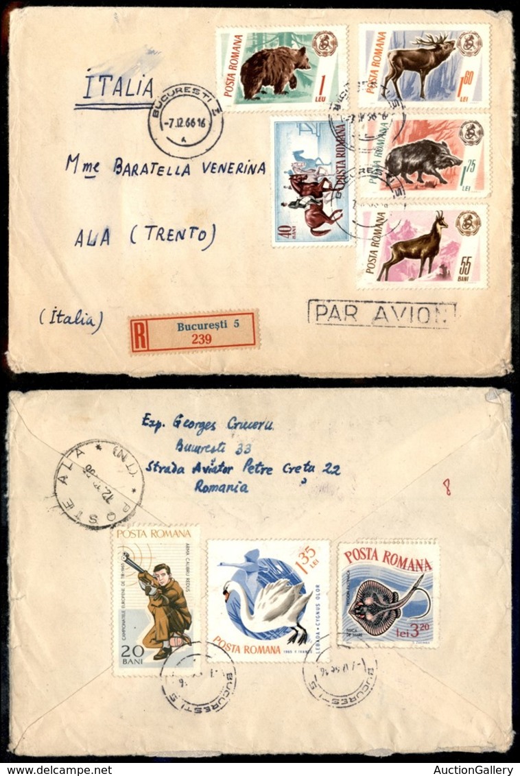 24846 ESTERO - ROMANIA - Aerogramma Raccomandato Da Bucarest A Ala Del 7.12.66 - Autres & Non Classés