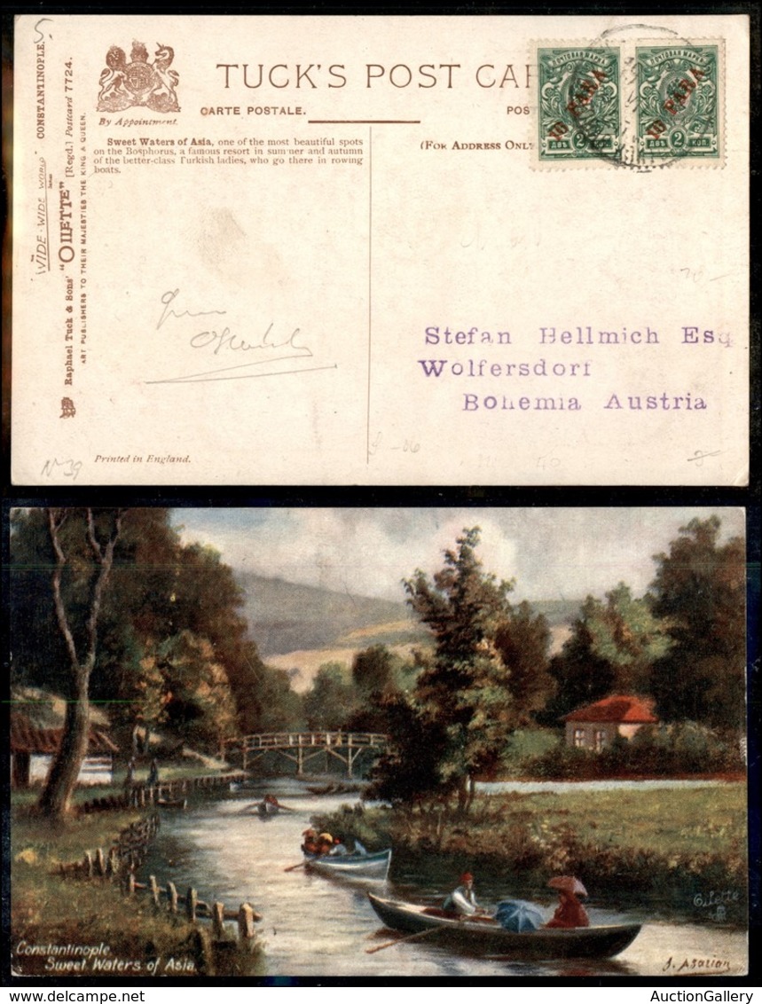 24863 ESTERO - RUSSIA - Levante - Coppia Del 10 Para Su 2 Kopeki – Cartolina Da Costantinopoli A Wolfersdorf - Sonstige & Ohne Zuordnung