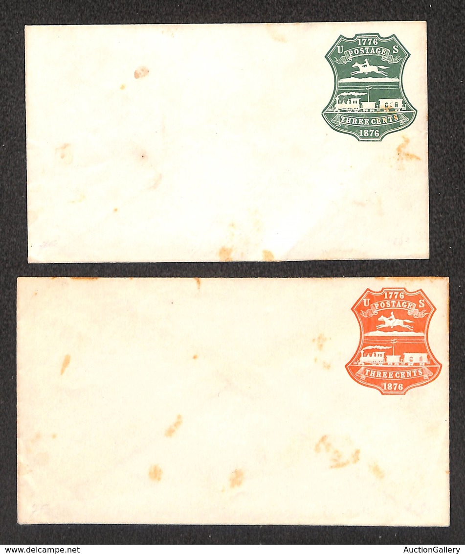 24882 ESTERO - STATI UNITI - 1876 – Due Buste Postali Nuove - Sonstige & Ohne Zuordnung