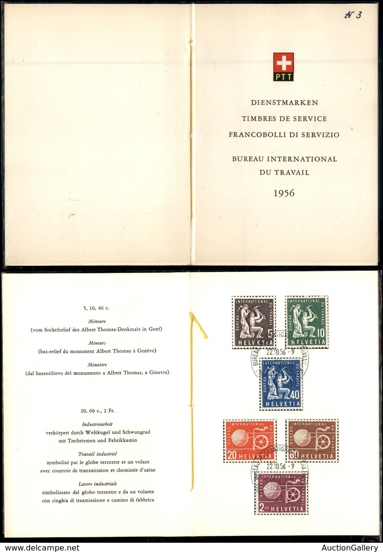 24950 ESTERO - SVIZZERA - 1956 - Servizio - Bureau Intern. Du Travail (94/99) - Libretto PTT - FDC - Sonstige & Ohne Zuordnung