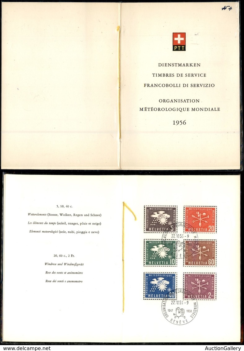 24951 ESTERO - SVIZZERA - 1956 – Servizio – Organizzazione Metereologica Mondiale (1/6) – Libretto PTT – FDC - Sonstige & Ohne Zuordnung