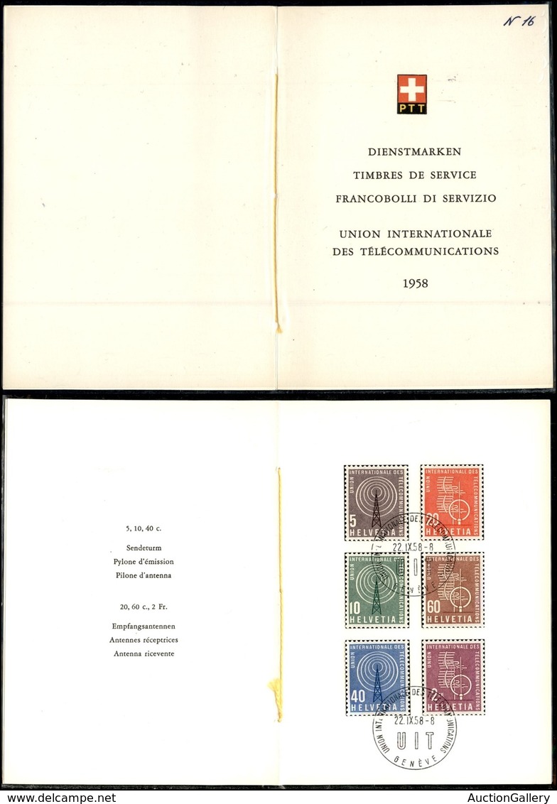 24959 ESTERO - SVIZZERA - 1958 – Servizio UIT (1/6) – Libretto PTT – FDC - Sonstige & Ohne Zuordnung