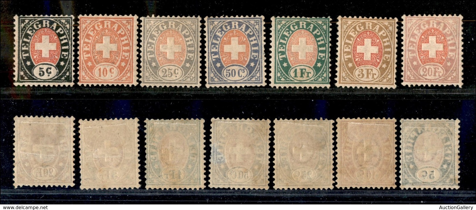 24967 ESTERO - SVIZZERA - 1881 – Telegrafo (13/19) – Serie Completa Di 7 Valori – Nuovi Con Gomma (50) - Sonstige & Ohne Zuordnung