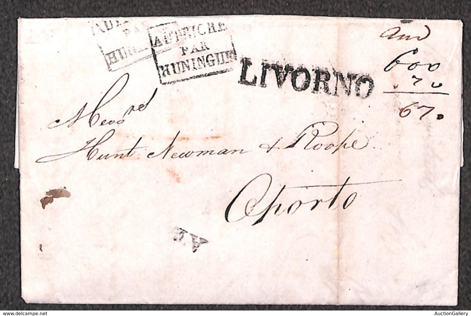 24995 VARIE - PREFILATELICHE E FRANCHIGIE - 1825 – Lettera Da Livorno A Oporto Del 7.2.25 - Autres & Non Classés