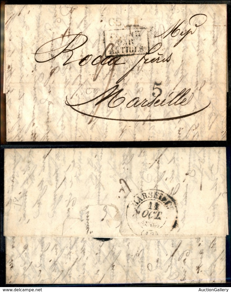 24999 VARIE - PREFILATELICHE E FRANCHIGIE - 1835 (8 Ottobre) – Lettera Da Loano A Marsiglia - Autres & Non Classés