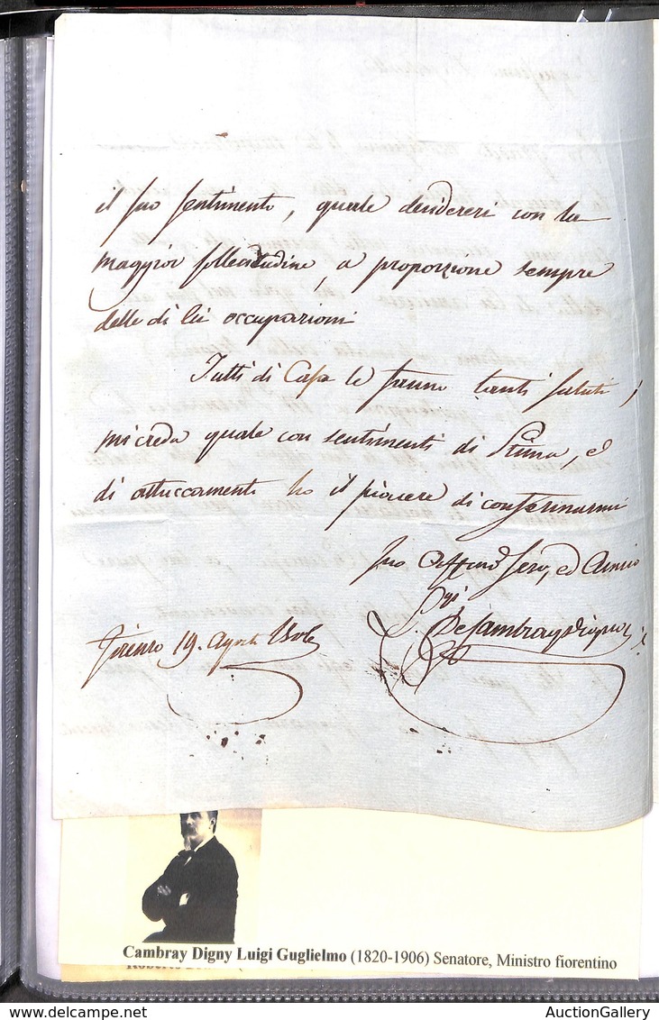 25026 VARIE - AUTOGRAFI - Cambray Digny Luigi Guglielmo – Lettera Manoscritta Autografata – Firenze 19.8.1906 - Autres & Non Classés