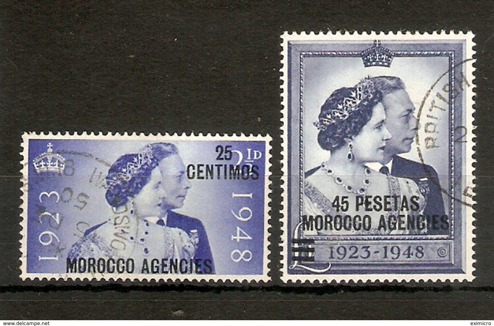 MOROCCO AGENCIES 1948 SILVER WEDDING SET FINE USED Cat £24 - Morocco Agencies / Tangier (...-1958)