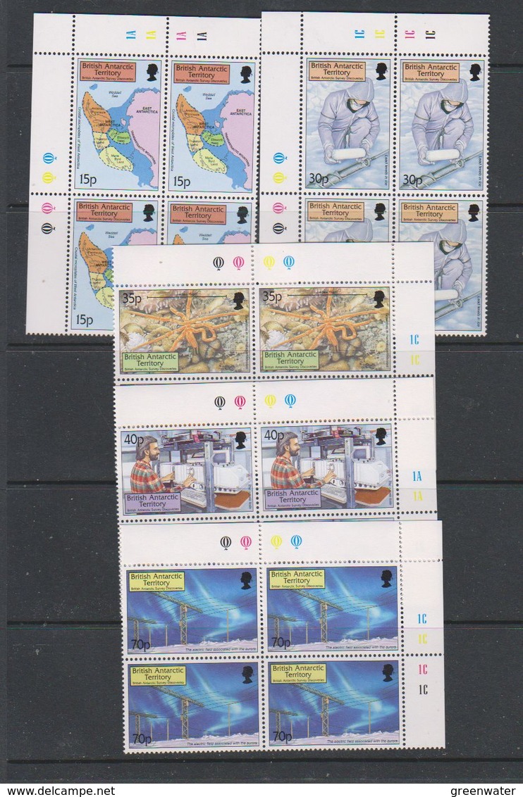 British Antarctic Territory (BAT) 1999 Survey Discoveries 5v  Bl Of 4 ** Mnh (39817) - Ongebruikt