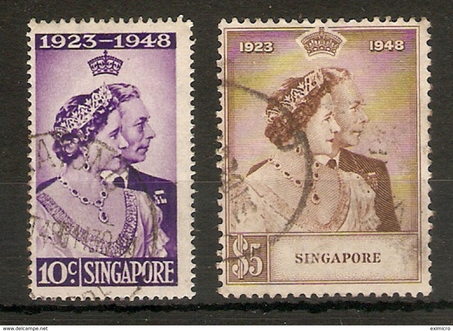 SINGAPORE 1948 SILVER WEDDING SET FINE USED Cat £51 - Singapore (...-1959)