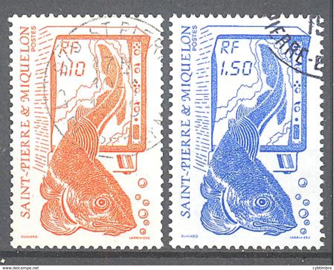 Saint Pierre Et Miquelon: Yvert N° 480/481°; La Pèche; Morue - Used Stamps