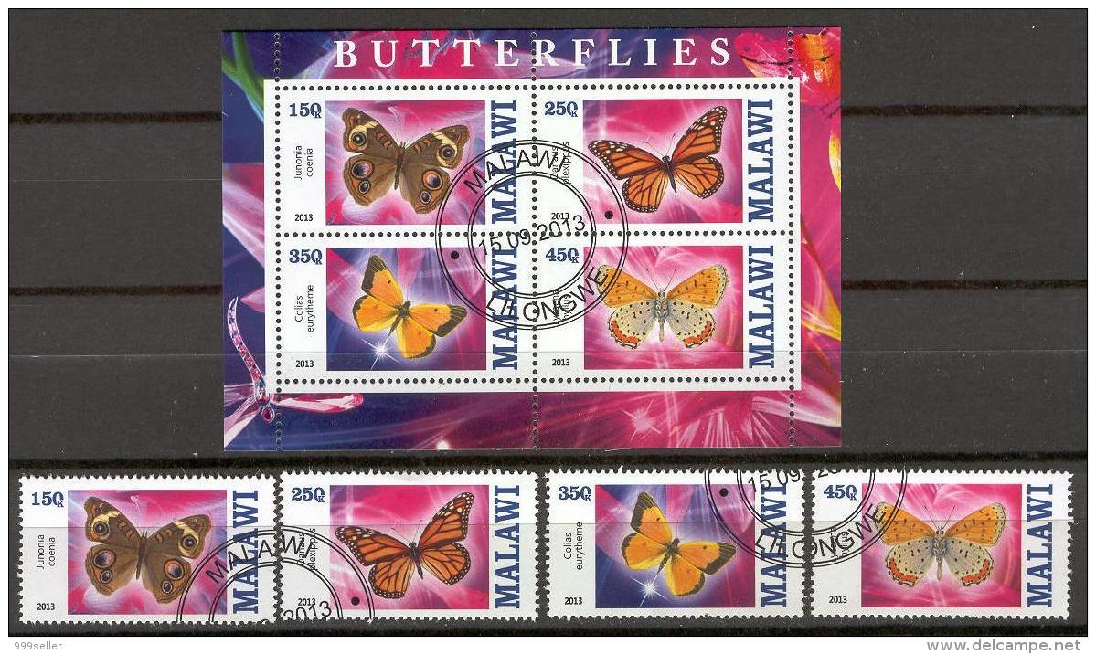 G205 Used CTO 4+S/S Butterflies Junonia Coenia 2013 - Unclassified