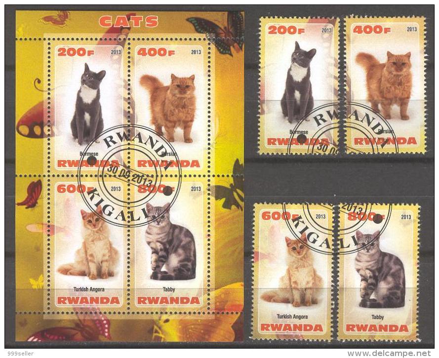 G235 Used CTO 4+S/S Fauna Pet Cat Burmese 2013 - Unclassified