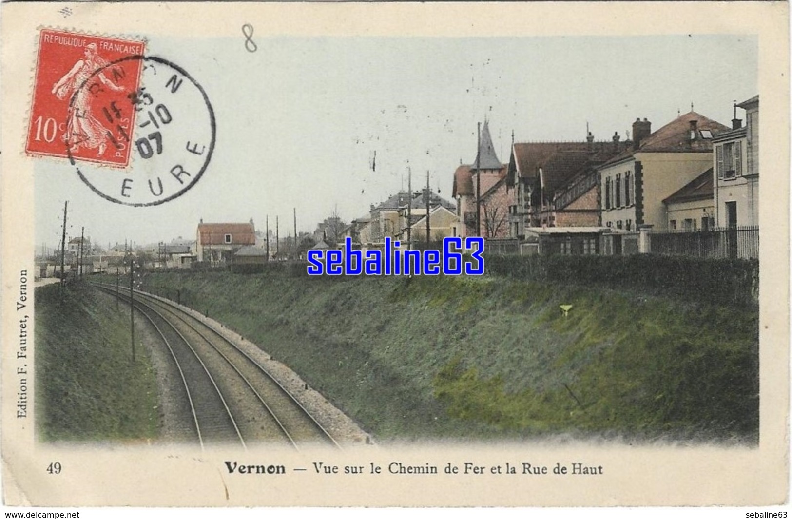 Vernon - Vue Sur Le Chemin De Fer Et La Rue De Haut - 1907 - Vernon