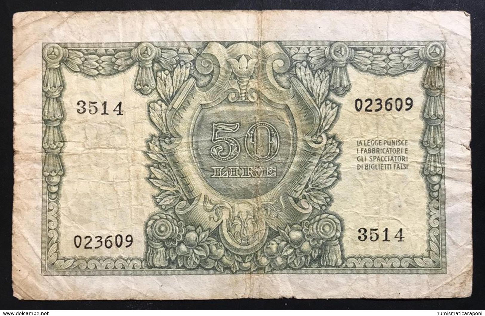 50 Lire Italia Elmata 1951 Di Cristina LOTTO 1306 - 50 Lire