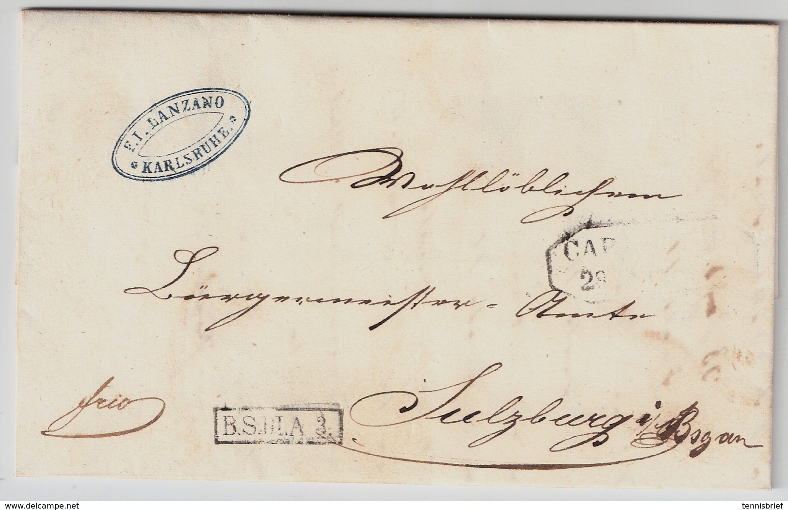 Baden , 1847, Carlsruhe, Bf-Sammlung !klarer Ra.  , #a861 - Vorphilatelie