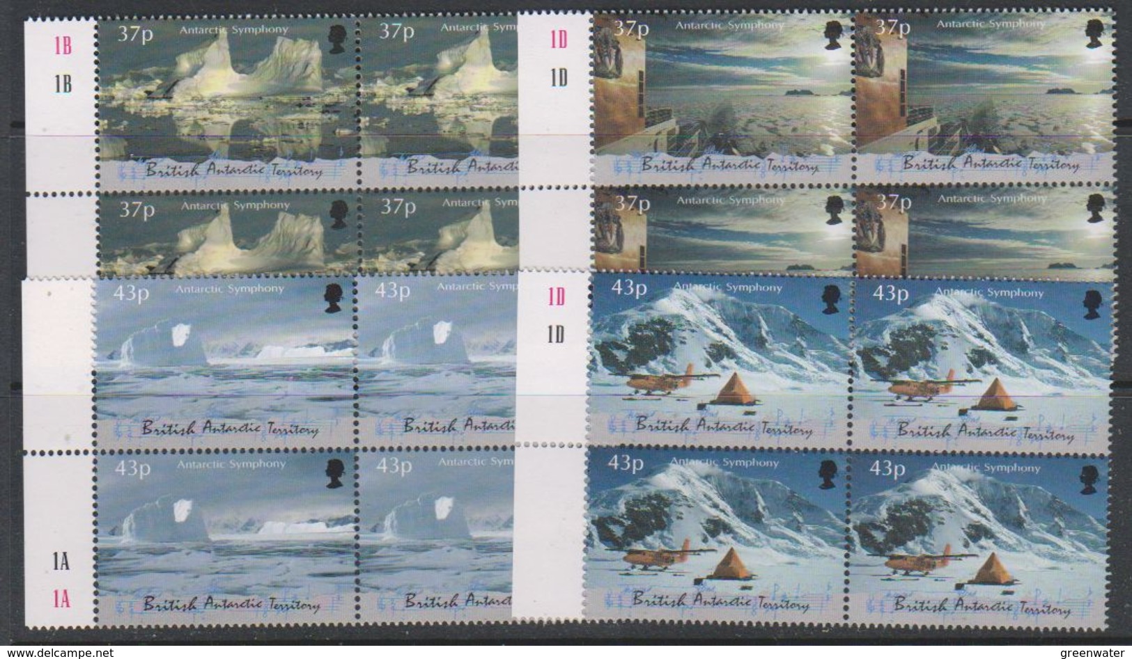 British Antarctic Territory (BAT) 2000 Antarctic Symphony 4v Bl Of 4  ** Mnh (39820E) - Ongebruikt