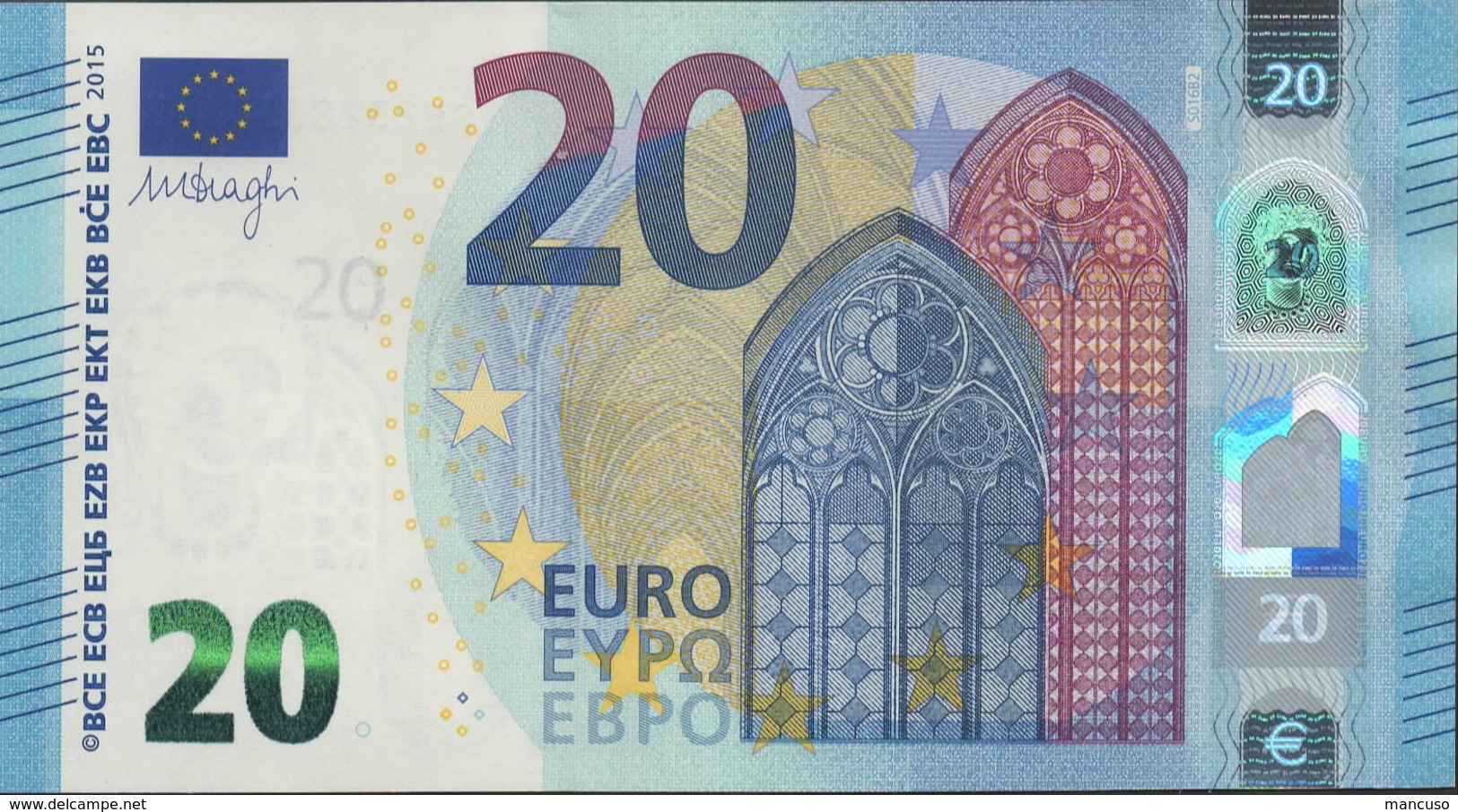 EURO 20  ITALIA SE S016  "32"  DRAGHI  UNC - 20 Euro