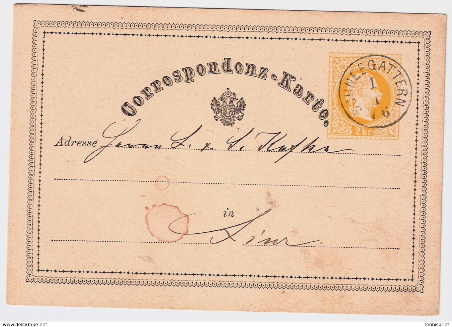 1876, " SCHNEEGARTERN " - Ober-Österreich -  ,  #a870 - Lettres & Documents