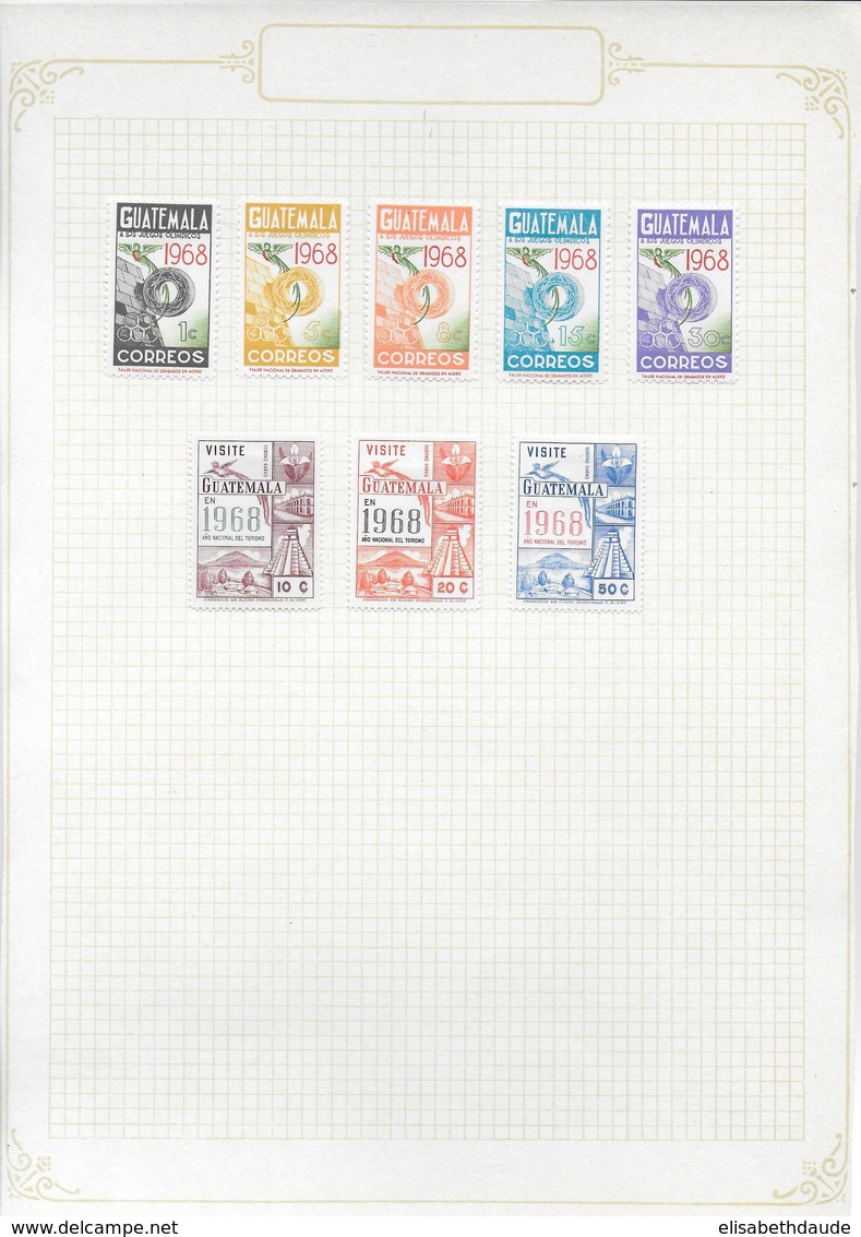 GUATEMALA - SUPERBE COLLECTION POSTE AERIENNE PRESQUE COMPLETE */MH CHARNIERE LEGERE sur 21 FA - COTE YVERT = 1420 EUR.