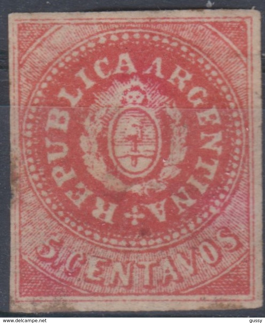 ARGENTINE 1862-1864:  5c, Rose Foncé, Sans Accent Sur L'U De 'REPUBLICA', (Y&T 5d), Authenticité Non Garantie, Neuf * - Unused Stamps