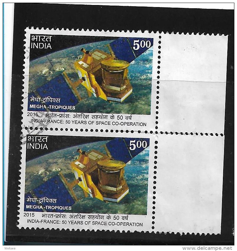 Indien, Paar Von 2015, Indisch.- Franz. Zusammenarbeit - Used Stamps