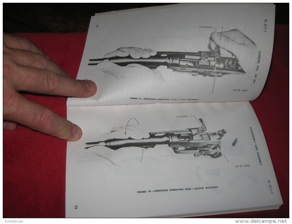 US M1 CARBINE : Manuel Technique De La Carabine USM1 1942 Tb 23-7-1 Ww2 - Armes Neutralisées