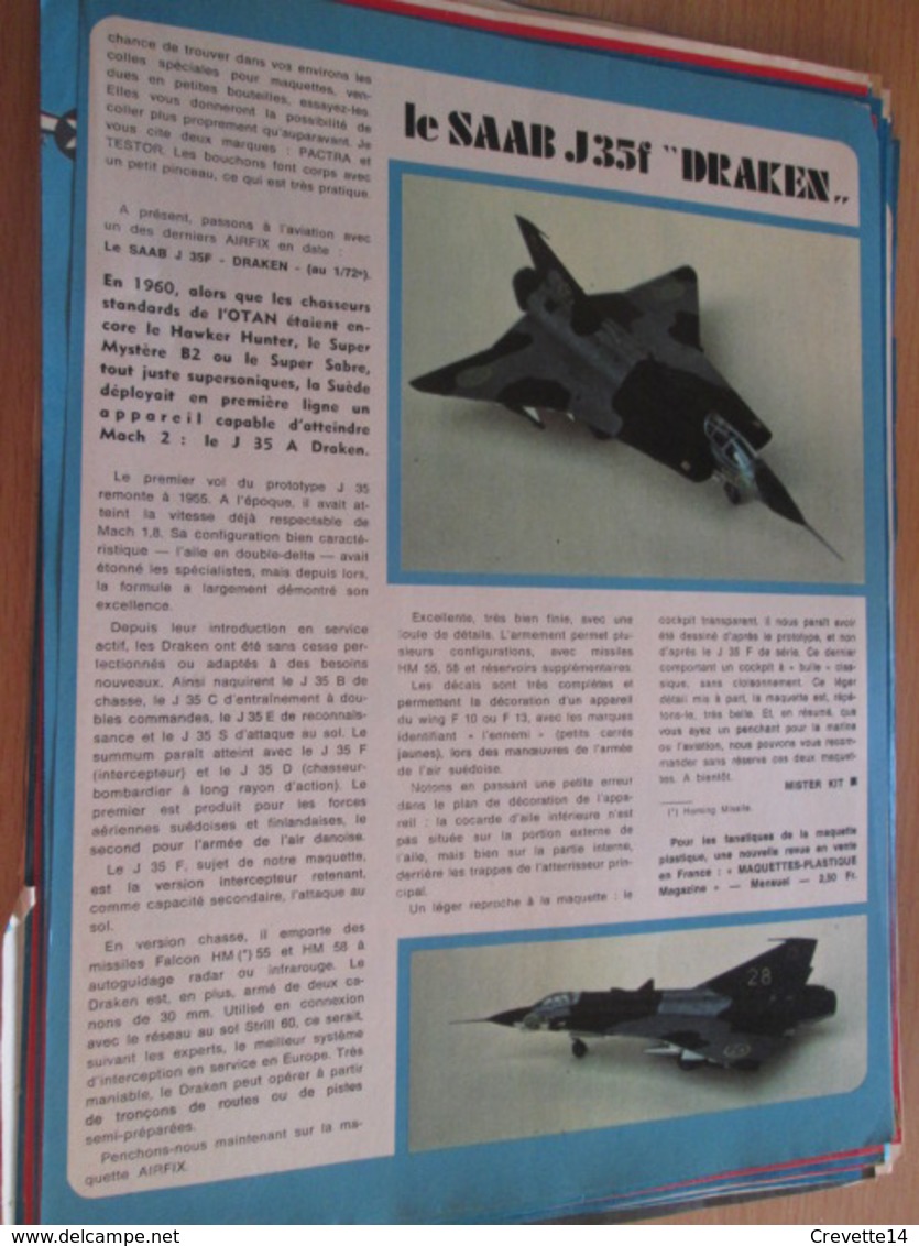 Page Issue De SPIROU Années 70 / MISTER KIT Présente : LE SAAB J35F DRAKEN Par AIRFIX - France