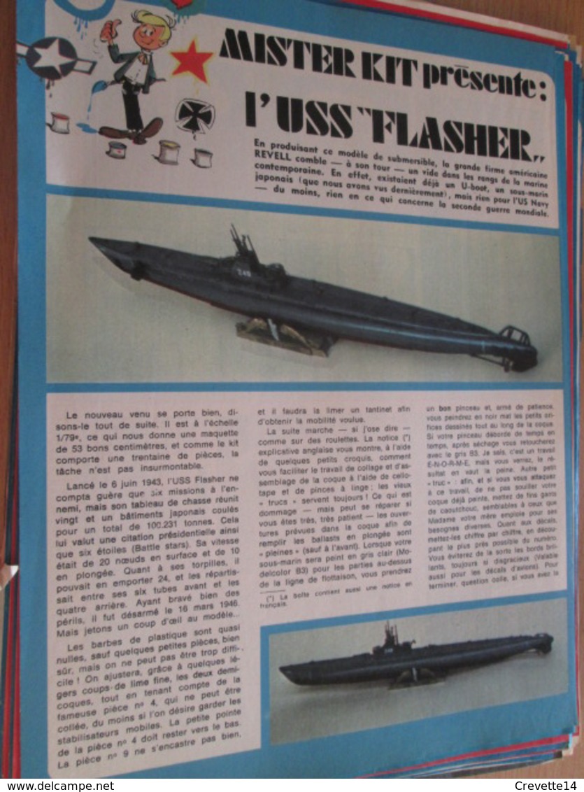 Page Issue De SPIROU Années 70 / MISTER KIT Présente : LE SOUS-MARIN USS FLASHER Par REVELL 1/79e - France