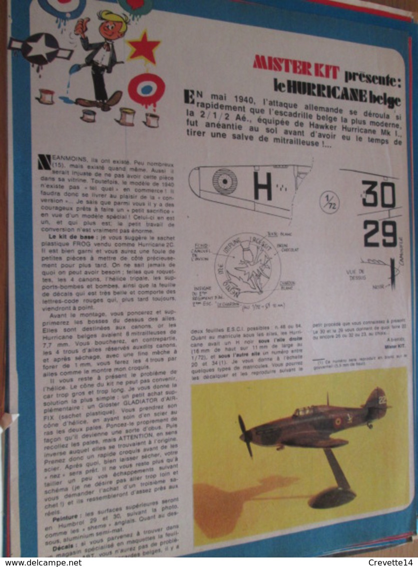 Page Issue De SPIROU Années 70 / MISTER KIT Présente : LE HURRICANE BELGE Par FROG 1/72e - France