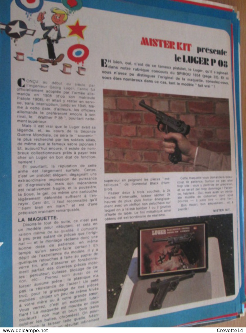 Page Issue De SPIROU Années 70 / MISTER KIT Présente : LE LUGER P08 De LS 1/1e - France