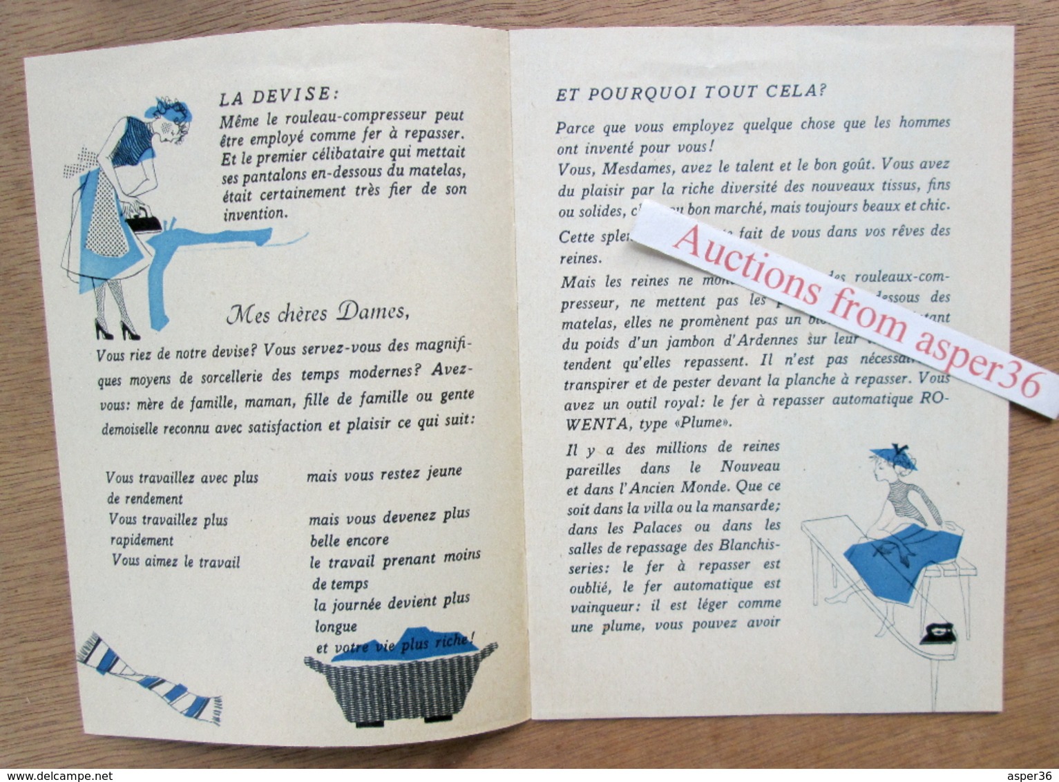 Brochure "Fer à Repasser Rowenta" - Collections