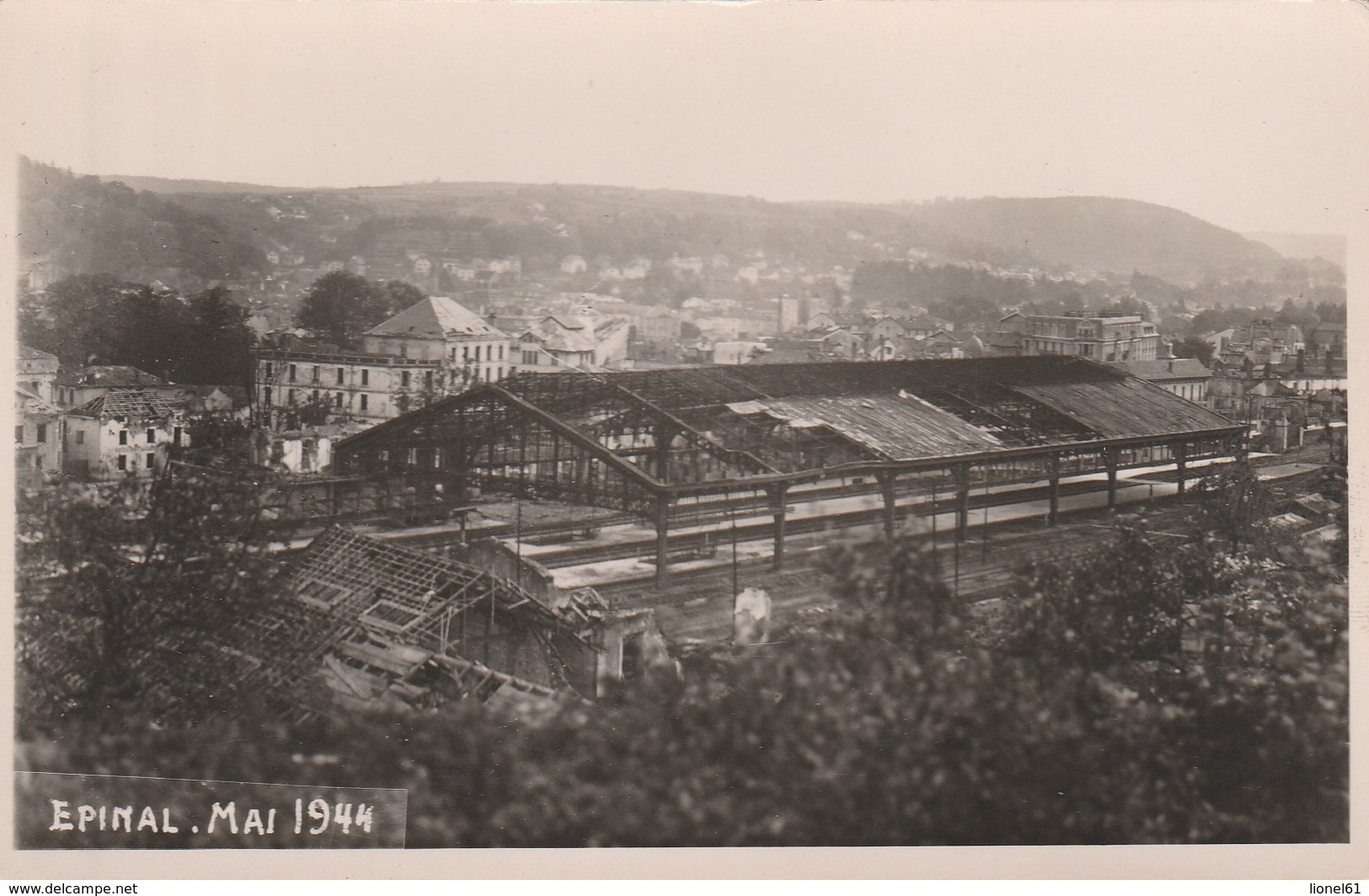 EPINAL : (88) EPINAL MAI 1944 CARTE PHOTO Gare Les Quais - Epinal