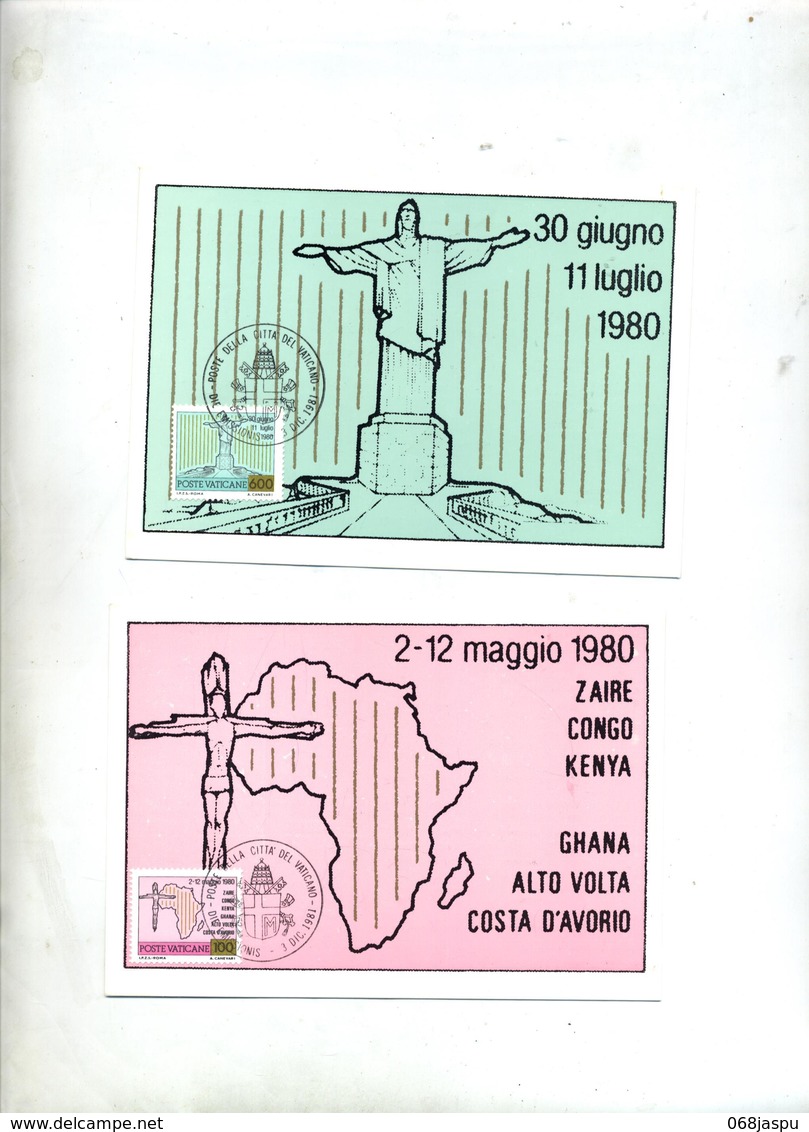 5 Carte Maximum 1981 Voyage Du Pape - Cartes-Maximum (CM)