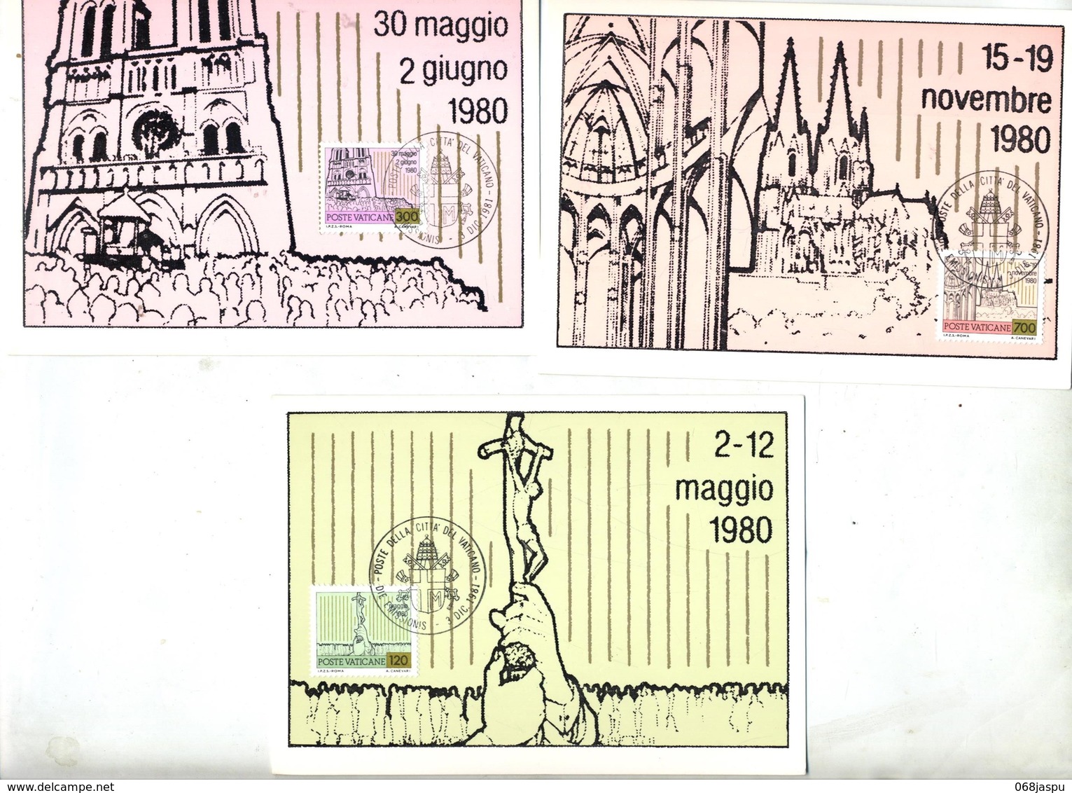 5 Carte Maximum 1981 Voyage Du Pape - Maximumkaarten