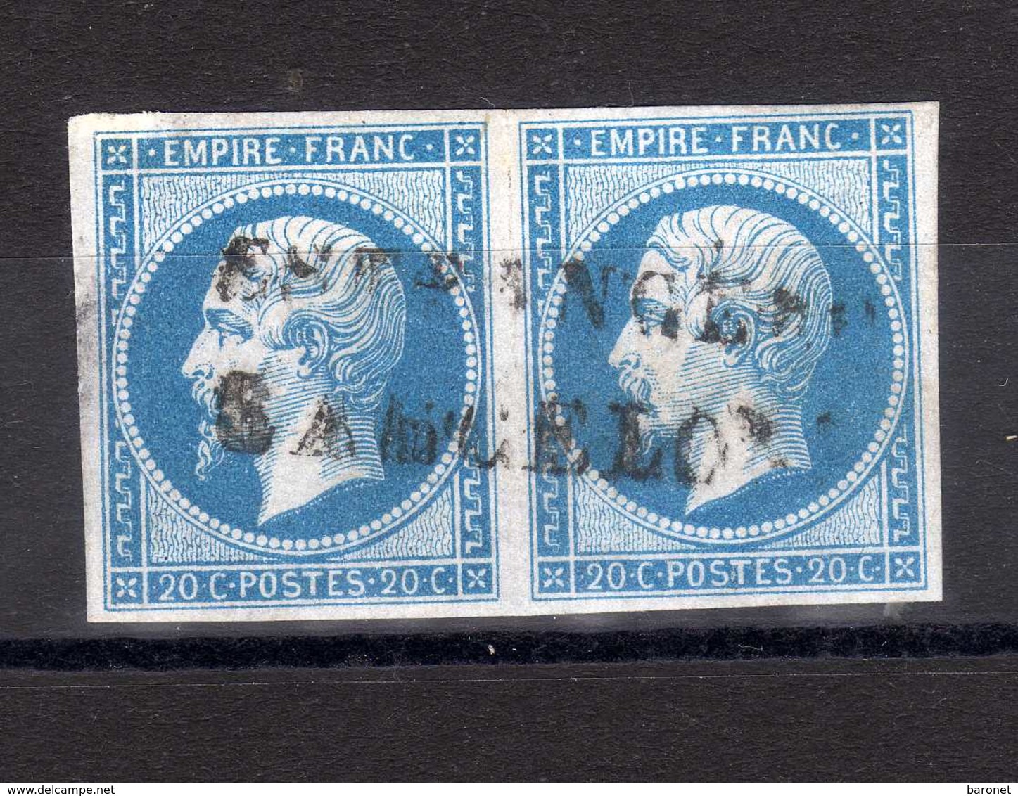 N° 14A Paire T.P. Ob Espagnole Signée JF BRUN - 1853-1860 Napoleon III